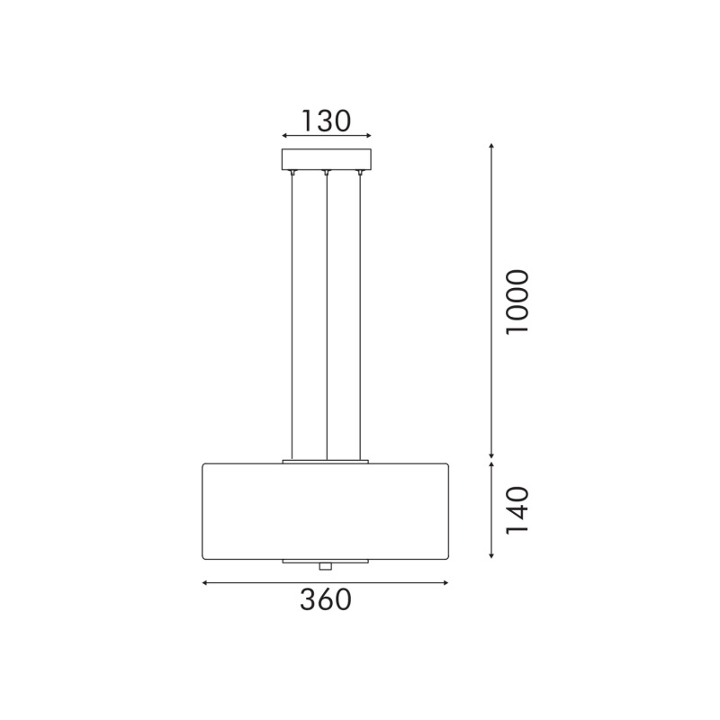 Aca Κρεμαστό Φωτιστικό HMD24153A Μαύρο Led 12W 2700K-3000K-4000K IP20 D36XH120cm (HMD24153A)