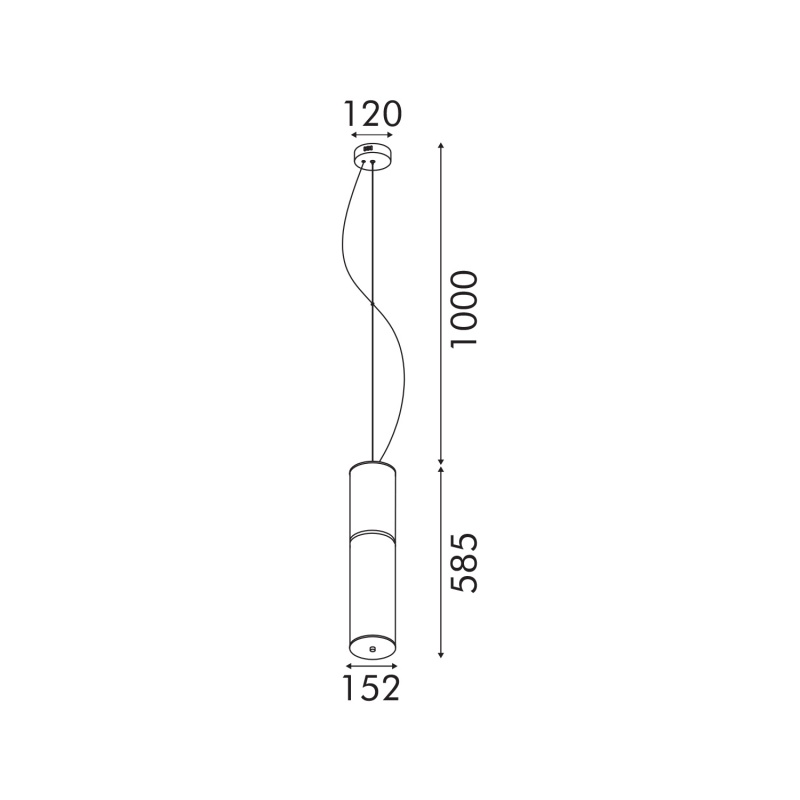 Aca Κρεμαστό Φωτιστικό HM250482SM Μαύρο Φιμέ Γυαλί Led 19W 2700K-3000K-4000K IP20 D15XH120cm (HM250482SM)