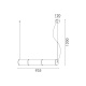 Aca Κρεμαστό Φωτιστικό HM250483SM Μαύρο Φιμέ Γυαλί Led 24W 2700K-3000K-4000K IP20 L95XW15XH120cm (HM250483SM)