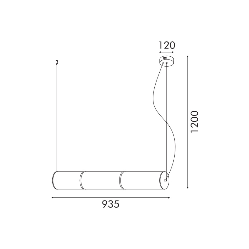 Aca Κρεμαστό Φωτιστικό HM250483SM Μαύρο Φιμέ Γυαλί Led 24W 2700K-3000K-4000K IP20 L95XW15XH120cm (HM250483SM)