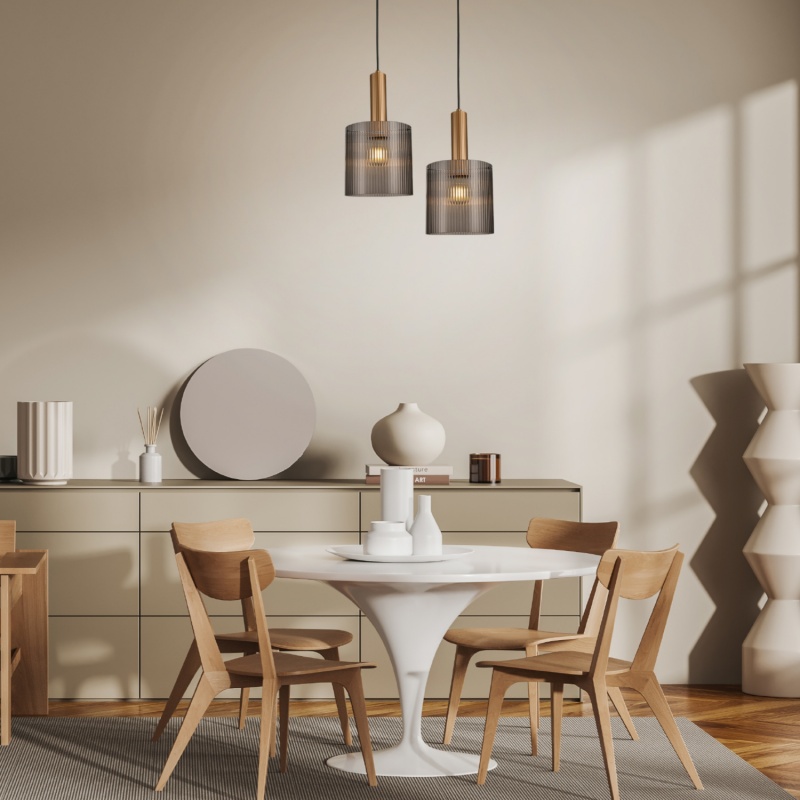 Aca Κρεμαστό Φωτιστικό HM2504020 Χρυσό 1XE27X40W IP20 D20XH120cm (HM2504020)