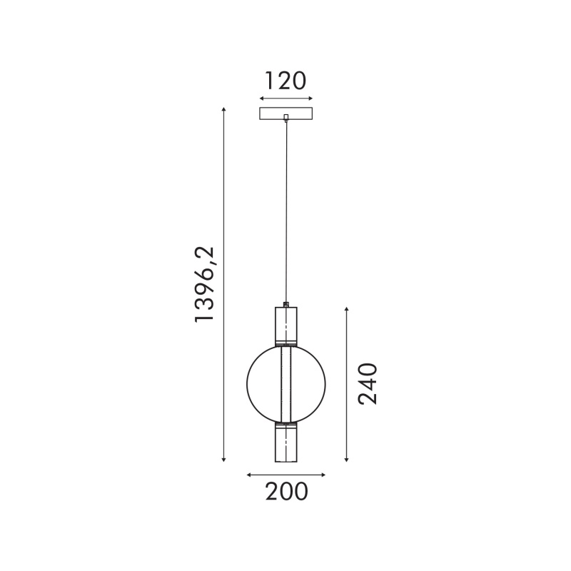 Aca Κρεμαστό Φωτιστικό HM25139SM Χρώμιο ΔΙΑΦΑΝΕΣ Led 5W + DOWNLIGHT 5W 3000K IP20 D20XH120cm (HM25139SM)