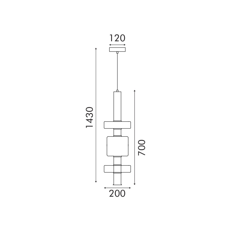 Aca Κρεμαστό Φωτιστικό HM250263BC Μαύρο ΔΙΑΦΑΝΕΣ COB 5W 3000K IP20 D20XH120cm (HM250263BC)