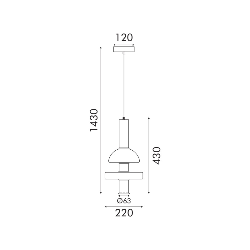 Aca Κρεμαστό Φωτιστικό HM25026BC Χρυσό ΔΙΑΦΑΝΕΣ COB 5W 3000K IP20 D20XH120cm (HM25026BC)