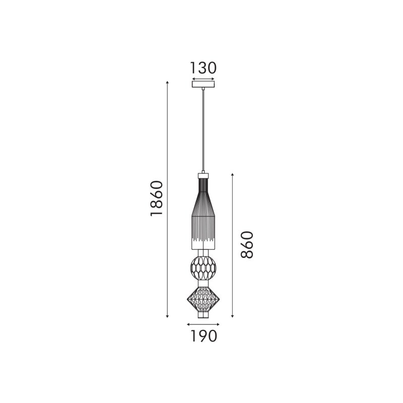 Aca Led Κρεμαστό Φωτιστικό Μαύρο Φιμέ Γυαλί 15W CCT (HM2503ABC)