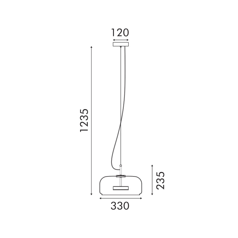 Aca Κρεμαστό Φωτιστικό HM1733SM Χρυσό Φιμέ Γυαλί Led 10W 3000K-4000K-6000K IP20 D33XH120cm (HM1733SM)