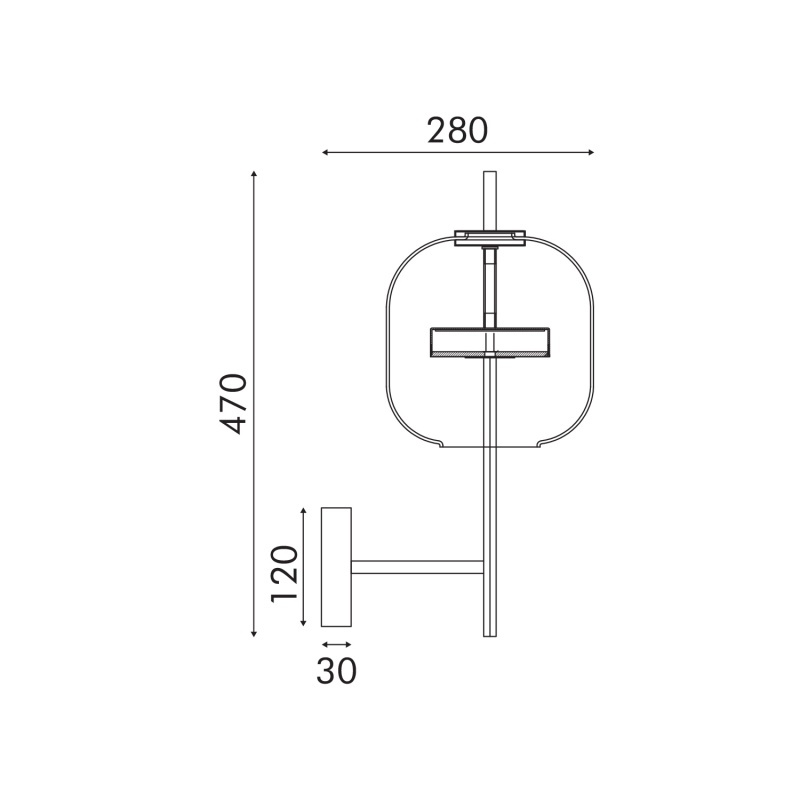 Aca Led Φωτιστικό Τοίχου Ορείχαλκος Φιμέ 7W 3000K IP20 (HM17760)