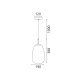 Aca Κρεμαστό Φωτιστικό HM2357B Μαύρο Φιμέ Γυαλί Led 5W 3000K IP20 D19XH120cm (HM2357B)