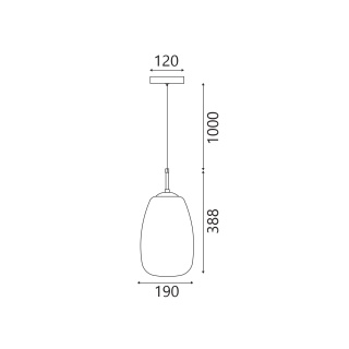 Aca Led Κρεμαστό Φωτιστικό Μαύρο Φιμέ Γυαλί 5W 3000K IP20 (HM2357B)