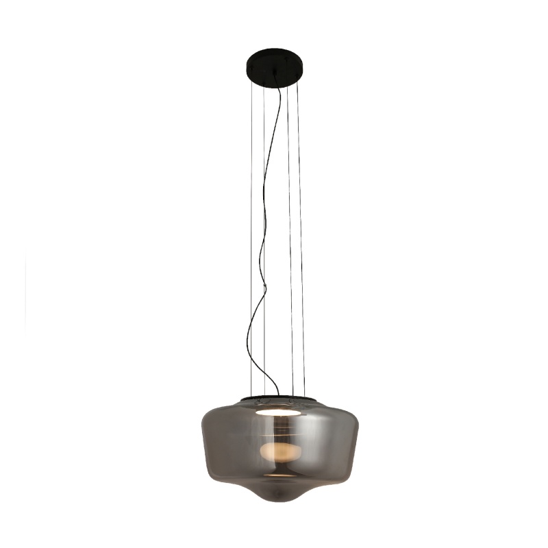 Aca Κρεμαστό Φωτιστικό HM2460SM Μαύρο Φιμέ Γυαλί Led 12W 3000K-4000K-6000K IP20 D30XH120cm (HM2460SM)