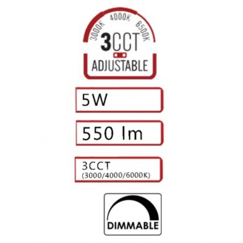 Universe Led Spot Χωνευτό Φωτιστικό 5W 50° CCT Dimmable (1507J-DL3HLW/B-3CCT)