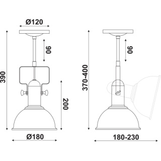 Aca Μονόφωτο Φωτιστικό Οροφής - Τοίχου Σκουριά (EG167071CR)