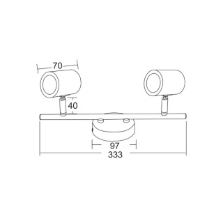 Aca Spot Οροφής 2 Φώτων Μαύρο (SUH1892TB)