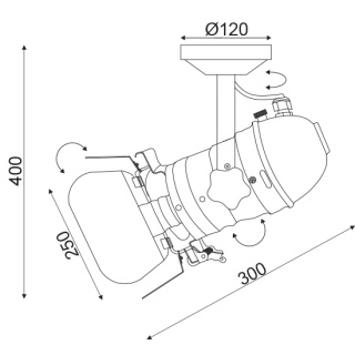 Aca Φωτιστικό Οροφής Μαύρο (OD91131WB)