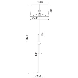 Aca Επιδαπέδιο Φωτιστικό Νίκελ - Λευκό (ML306421FS)