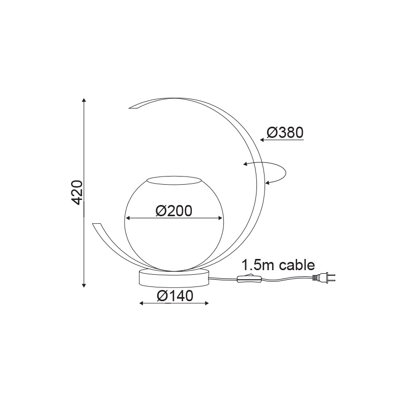 Aca Επιτραπέζιο Φωτιστικό Χρυσό Περλέ (DCR17501T)