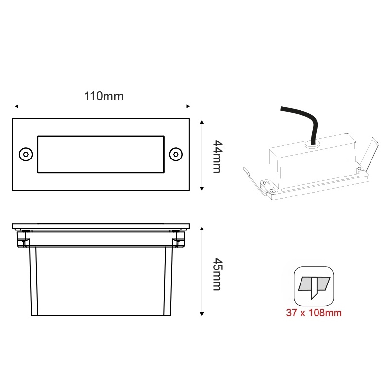Aca Led SMD Χωνευτή Απλίκα 2W 3000K Νίκελ Ματ (PAS230NMP)