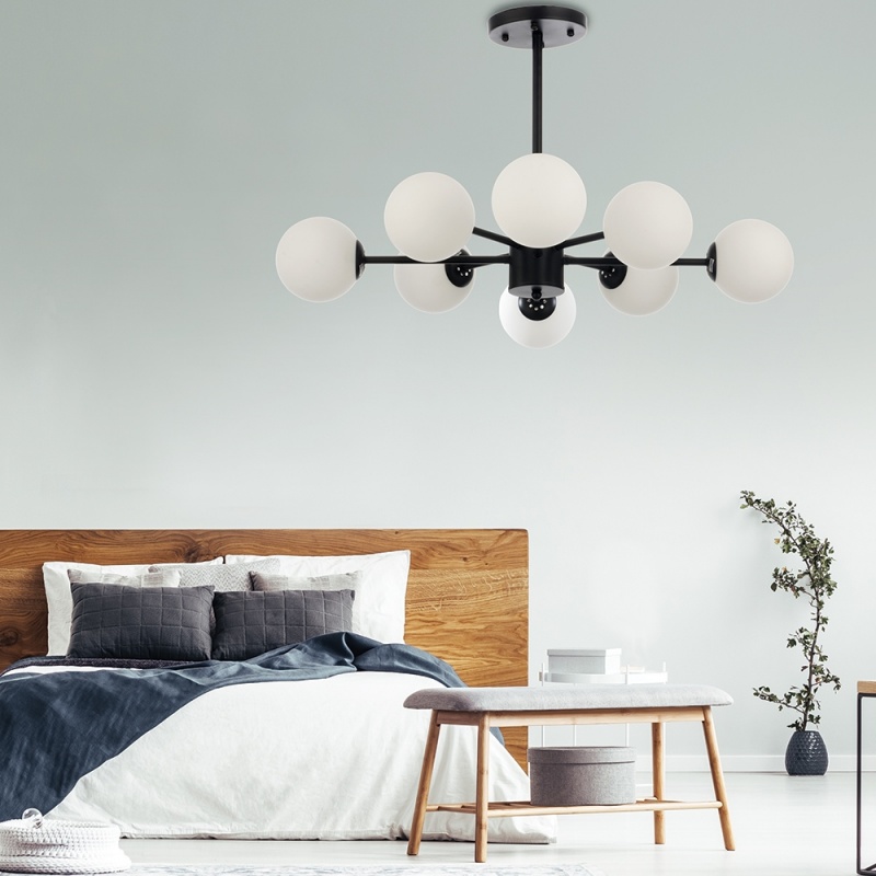 InLight Οκτάφωτο Φωτιστικό Μαύρο (5315-8)