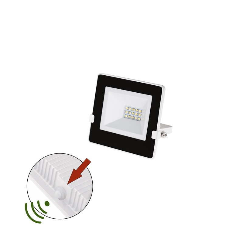 LED SMD Λευκός Προβολέας με Φωτοκύτταρο Ημέρας - Νύχτας 10W 120° 4000K (3-030101)