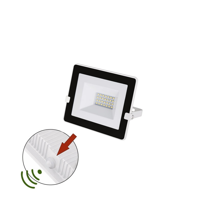 LED SMD Λευκός Προβολέας με Φωτοκύτταρο Ημέρας - Νύχτας 20W 120° 4000K (3-030201)
