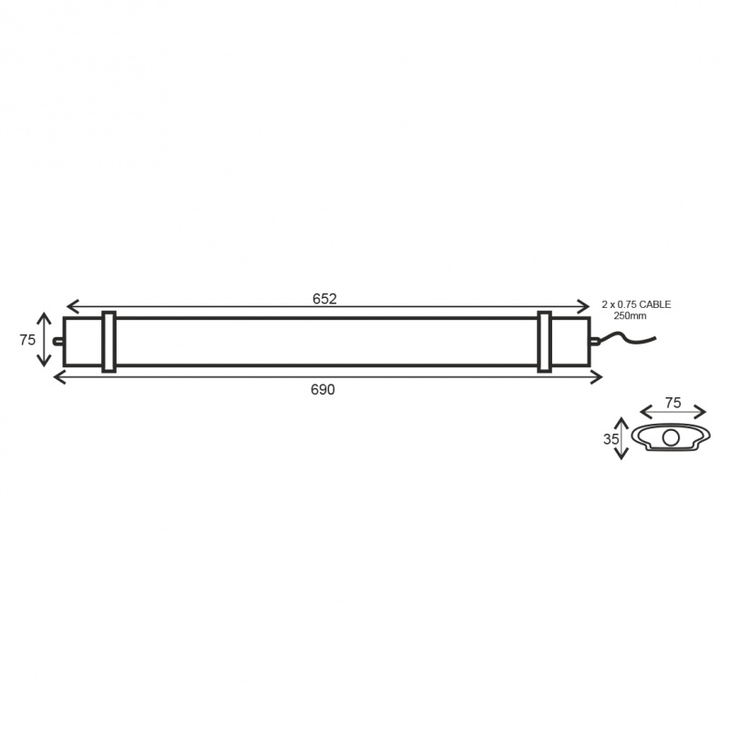 Aca Led SMD στεγανό γραμμικό φωτιστικό 30W 4000K (TETE3040)
