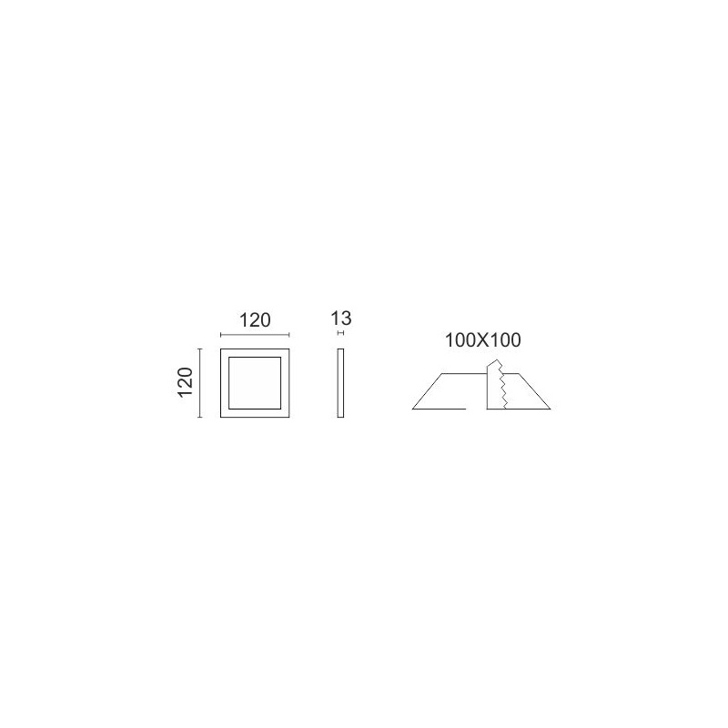 Spotlight LED SMD Slim panel 12x12 6W 180° 4000K (5240)