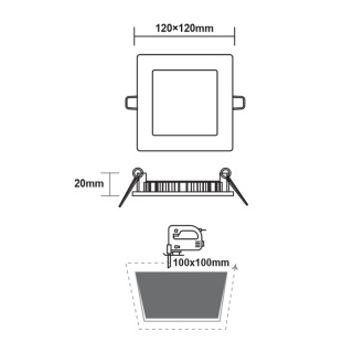 LED SMD panel PLATO 6W 120° 4000K (PLATO640SW)